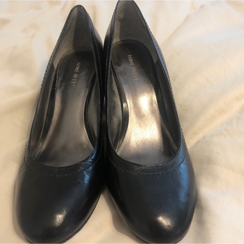 Nine West black wedge shoes.  Size 8 1/2